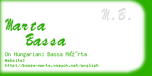 marta bassa business card